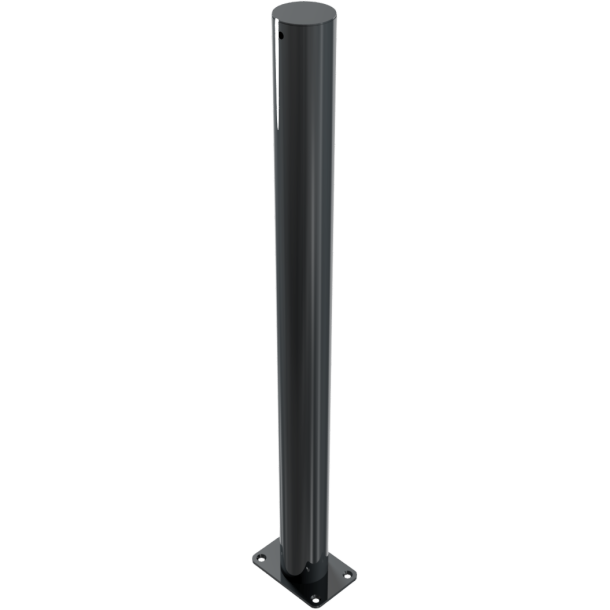 Ornamental bollard | Series 4074B | � 76 mm | stationary, to be fixed by plugswith base plate 100 x 150 mm | without lock | without eyelet